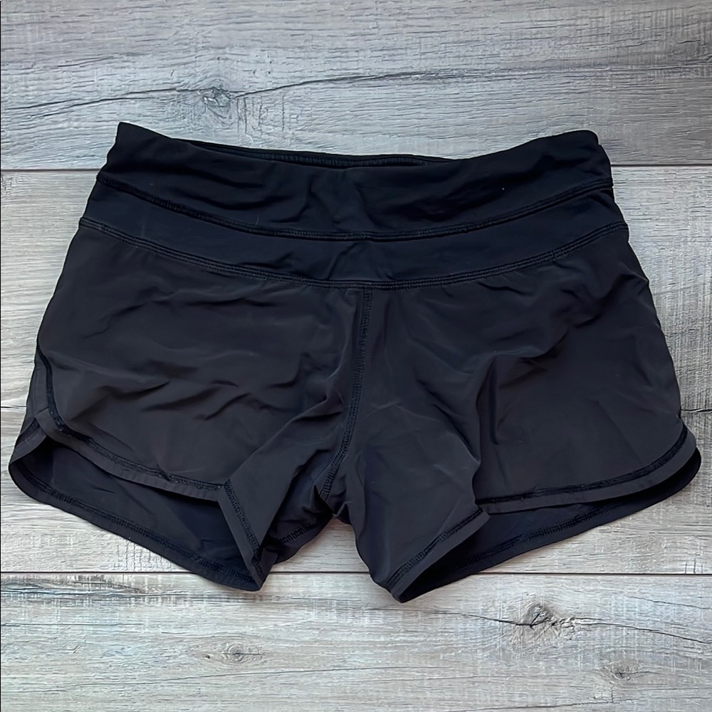 Lululemon Athletica Black Athletic Shorts Moisture-Wicking Performance